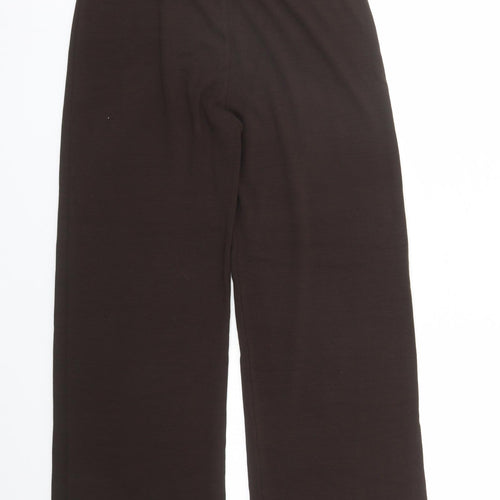 Berkertex Womens Brown Viscose Trousers Size 12 L30 in Regular - Elasticated Waist