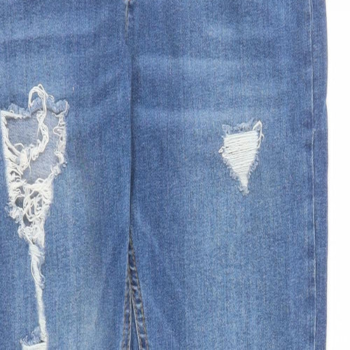 Denim & Co. Womens Blue Cotton Skinny Jeans Size 12 L28 in Regular Zip