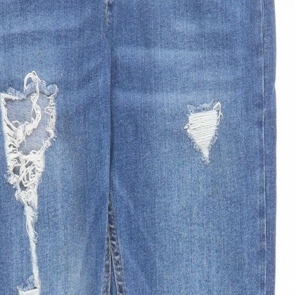 Denim & Co. Womens Blue Cotton Skinny Jeans Size 12 L28 in Regular Zip