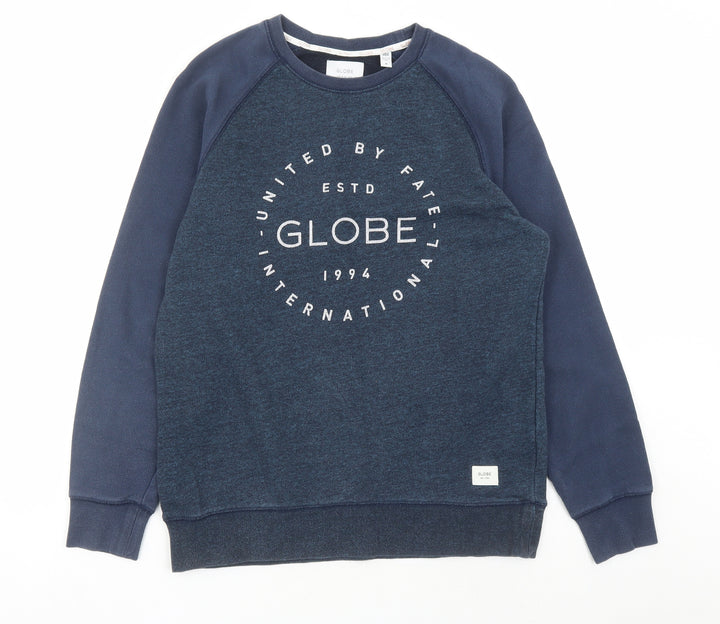 Globe Mens Blue Cotton Pullover Sweatshirt Size M