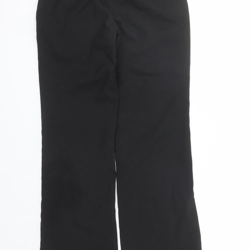 Henbury Womens Black Polyester Trousers Size 6 L29 in Regular Zip