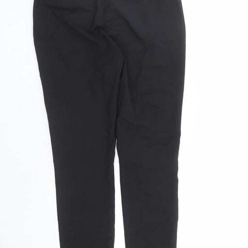 NEXT Womens Black Cotton Carrot Trousers Size 8 L26 in Regular Zip