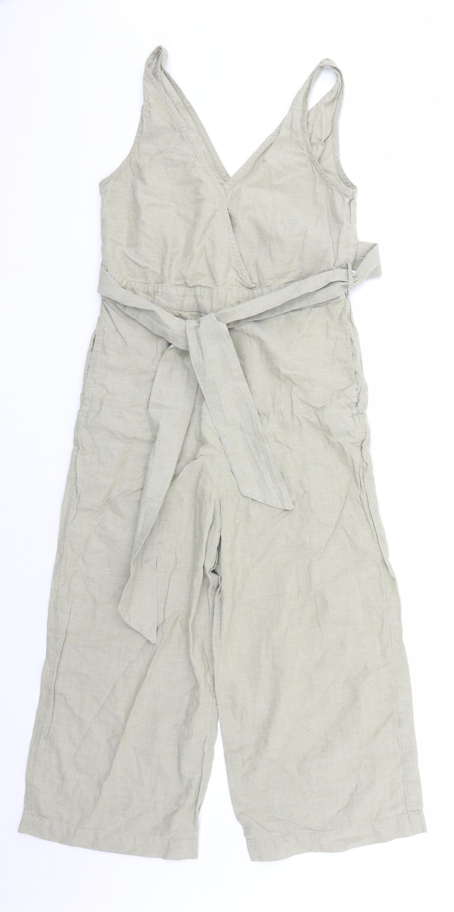 Accessorize Womens Green Cotton Jumpsuit One-Piece Size 8 L20 in Pullover - Belted