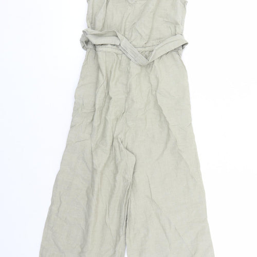 Accessorize Womens Green Cotton Jumpsuit One-Piece Size 8 L20 in Pullover - Belted