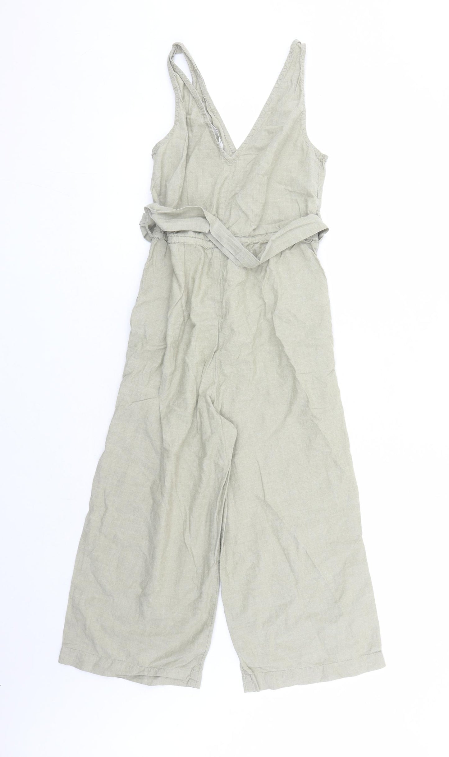 Accessorize Womens Green Cotton Jumpsuit One-Piece Size 8 L20 in Pullover - Belted