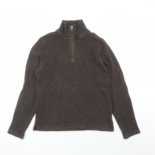 Gap Womens Brown Cotton Pullover Sweatshirt Size XS Zip