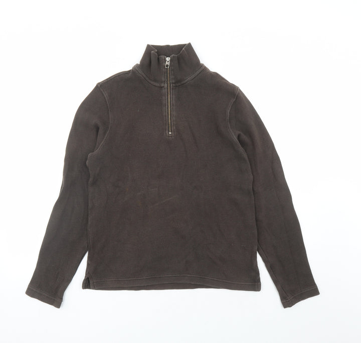 Gap Womens Brown Cotton Pullover Sweatshirt Size XS Zip