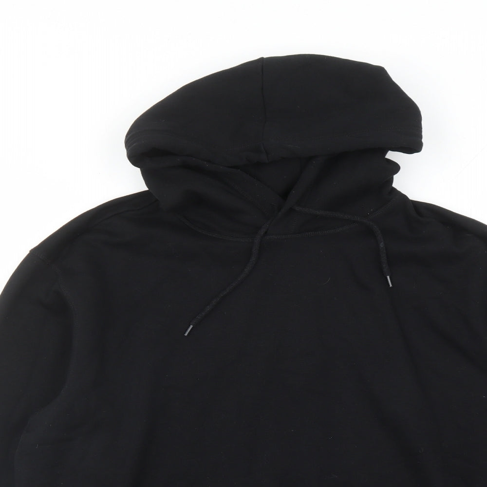 H&M Mens Black Cotton Pullover Hoodie Size L