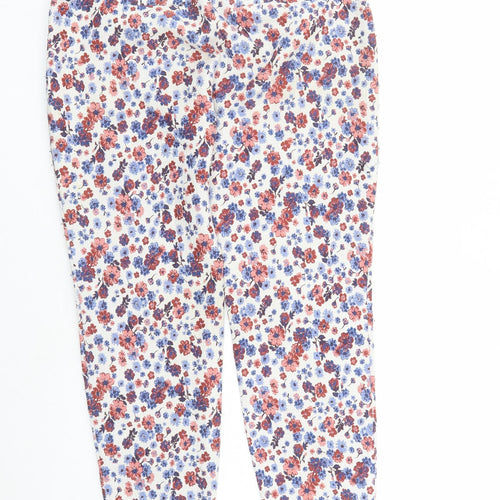 phase Womens Multicoloured Floral Polyester Carrot Trousers Size 14 L27 in Regular Zip