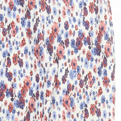 phase Womens Multicoloured Floral Polyester Carrot Trousers Size 14 L27 in Regular Zip