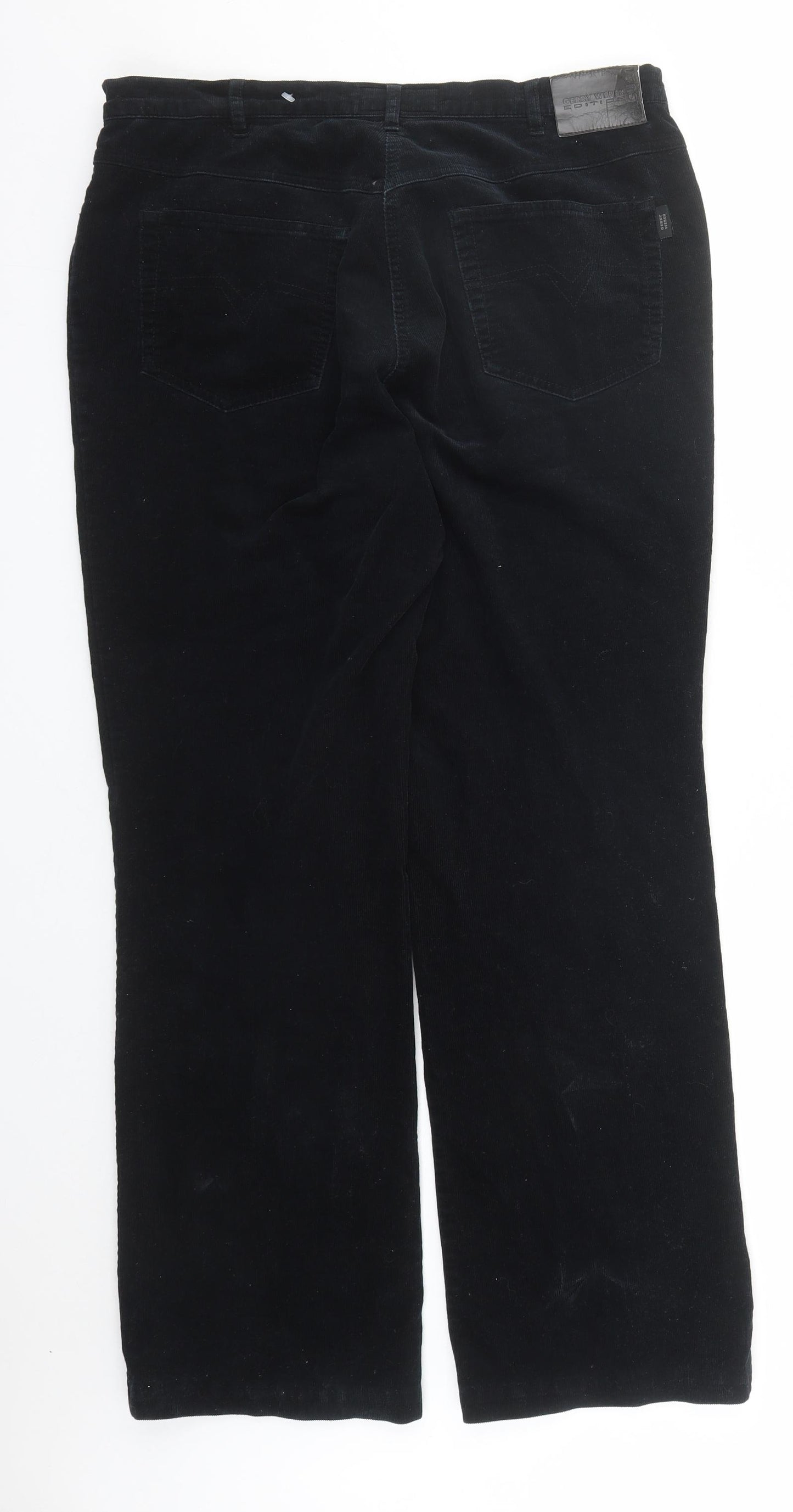 Gerry Weber Womens Black Cotton Trousers Size 18 L30 in Regular Zip