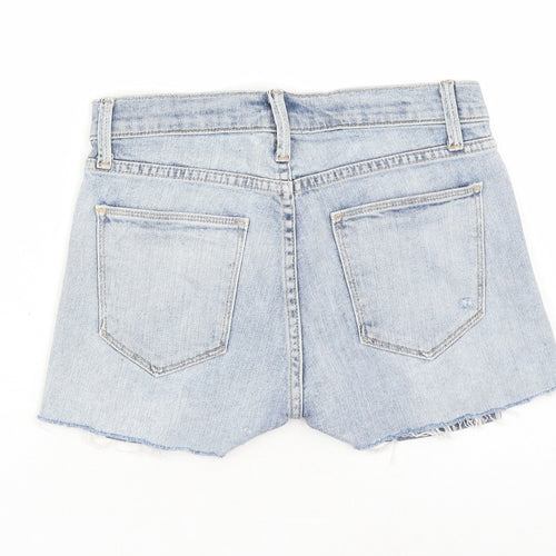 Gap Womens Blue Cotton Cut-Off Shorts Size 28 in L3 in Regular Zip - Distressed