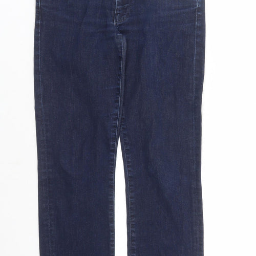 7 For All Mankind Womens Blue Cotton Straight Jeans Size 30 in L27 in Regular Zip