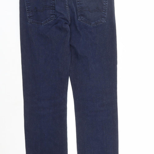 7 For All Mankind Womens Blue Cotton Straight Jeans Size 30 in L27 in Regular Zip