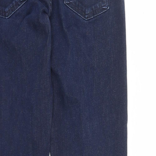 7 For All Mankind Womens Blue Cotton Straight Jeans Size 30 in L27 in Regular Zip