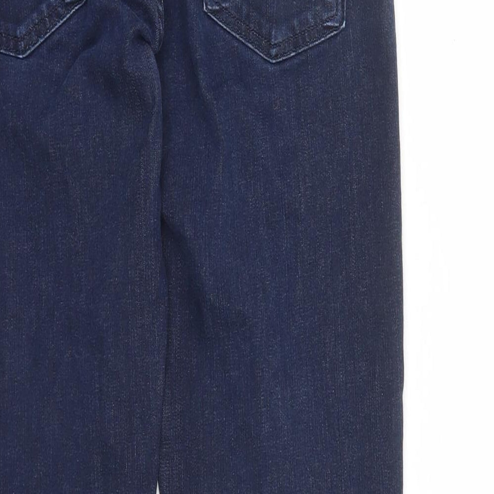 7 For All Mankind Womens Blue Cotton Straight Jeans Size 30 in L27 in Regular Zip