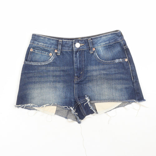 ASOS Womens Blue Cotton Cut-Off Shorts Size 6 L3 in Regular Zip