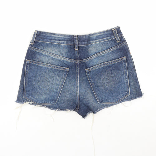 ASOS Womens Blue Cotton Cut-Off Shorts Size 6 L3 in Regular Zip