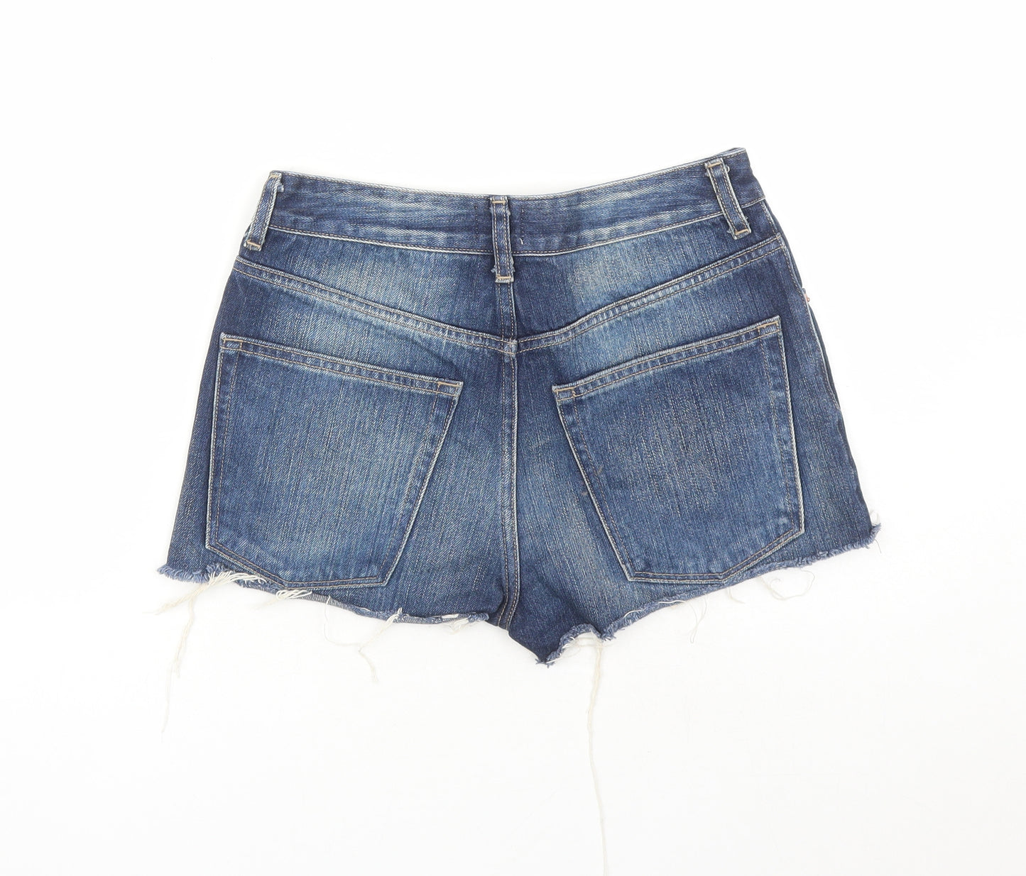 ASOS Womens Blue Cotton Cut-Off Shorts Size 6 L3 in Regular Zip