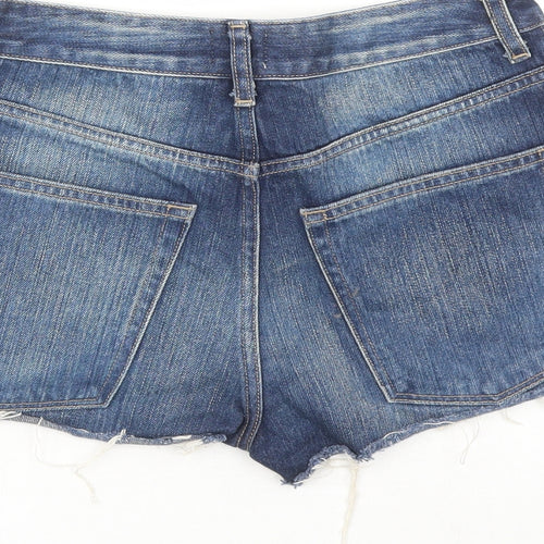 ASOS Womens Blue Cotton Cut-Off Shorts Size 6 L3 in Regular Zip