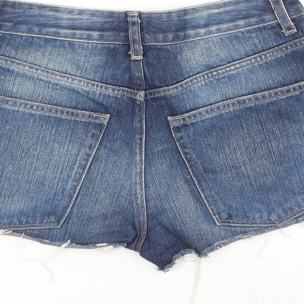 ASOS Womens Blue Cotton Cut-Off Shorts Size 6 L3 in Regular Zip