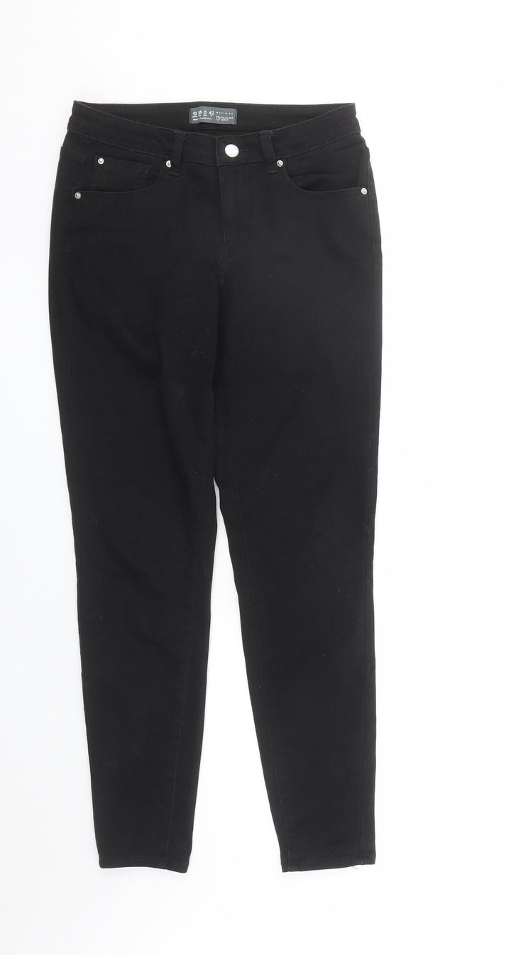 Denim & Co. Womens Black Cotton Skinny Jeans Size 10 L29 in Regular Zip