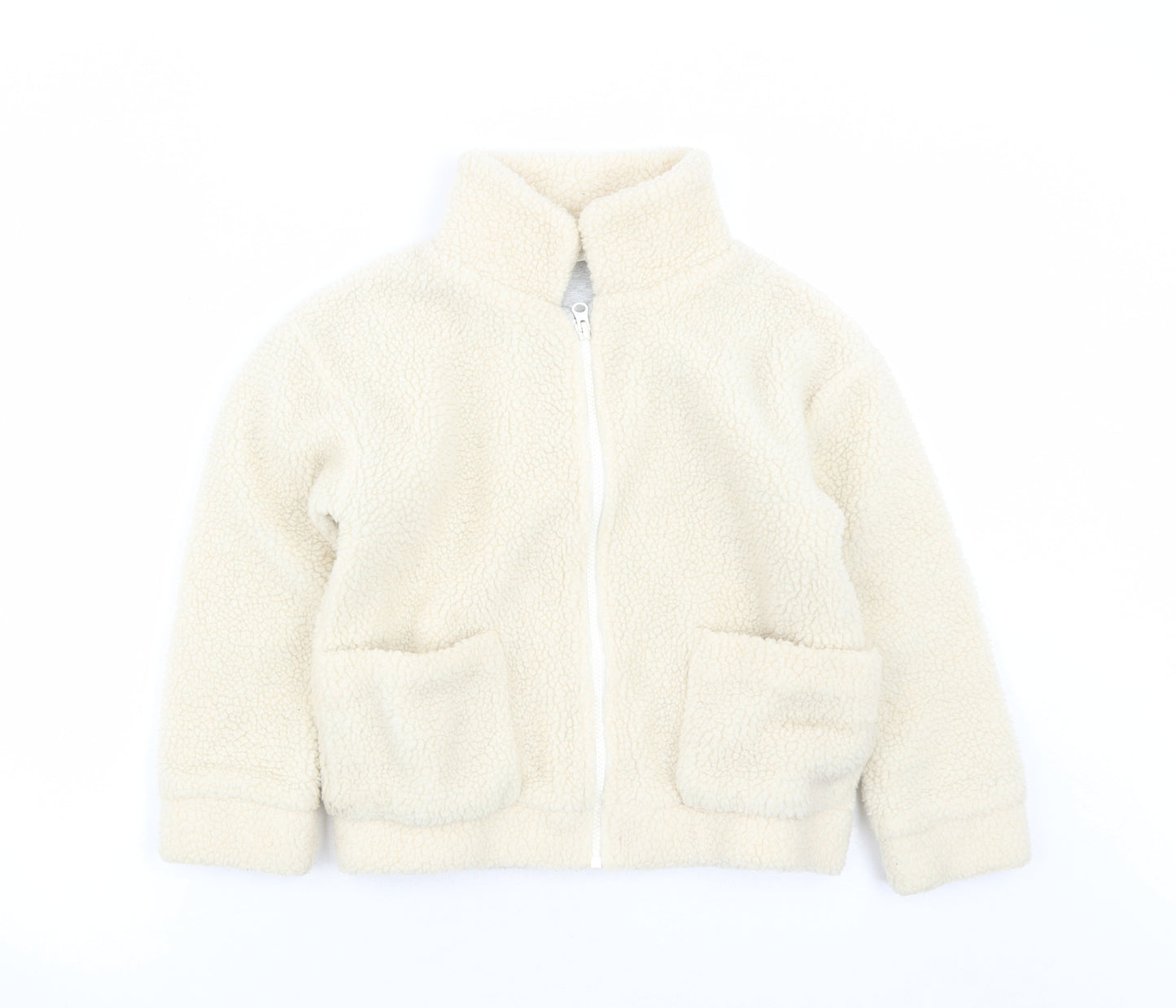 NEXT Girls Beige Jacket Size 8 Years Zip - Teddy Bear Style
