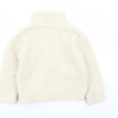 NEXT Girls Beige Jacket Size 8 Years Zip - Teddy Bear Style