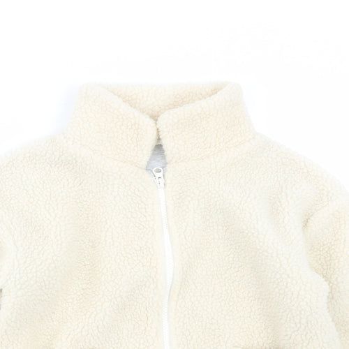 NEXT Girls Beige Jacket Size 8 Years Zip - Teddy Bear Style
