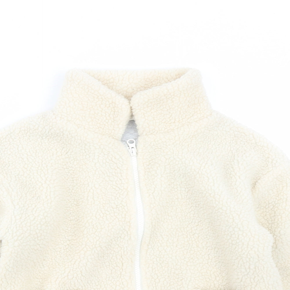 NEXT Girls Beige Jacket Size 8 Years Zip - Teddy Bear Style