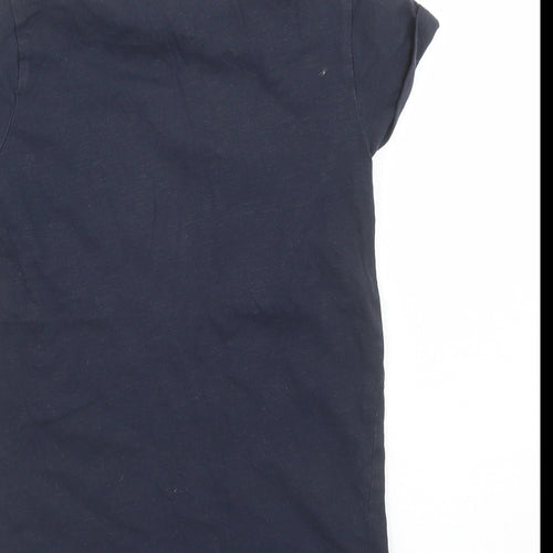 NEXT Girls Blue Cotton Basic T-Shirt Size 7 Years Round Neck Pullover