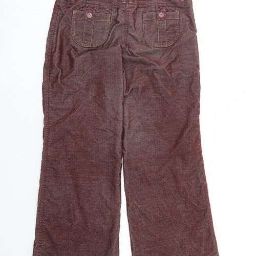 NEXT Womens Red Cotton Trousers Size 6 L29 in Regular Zip