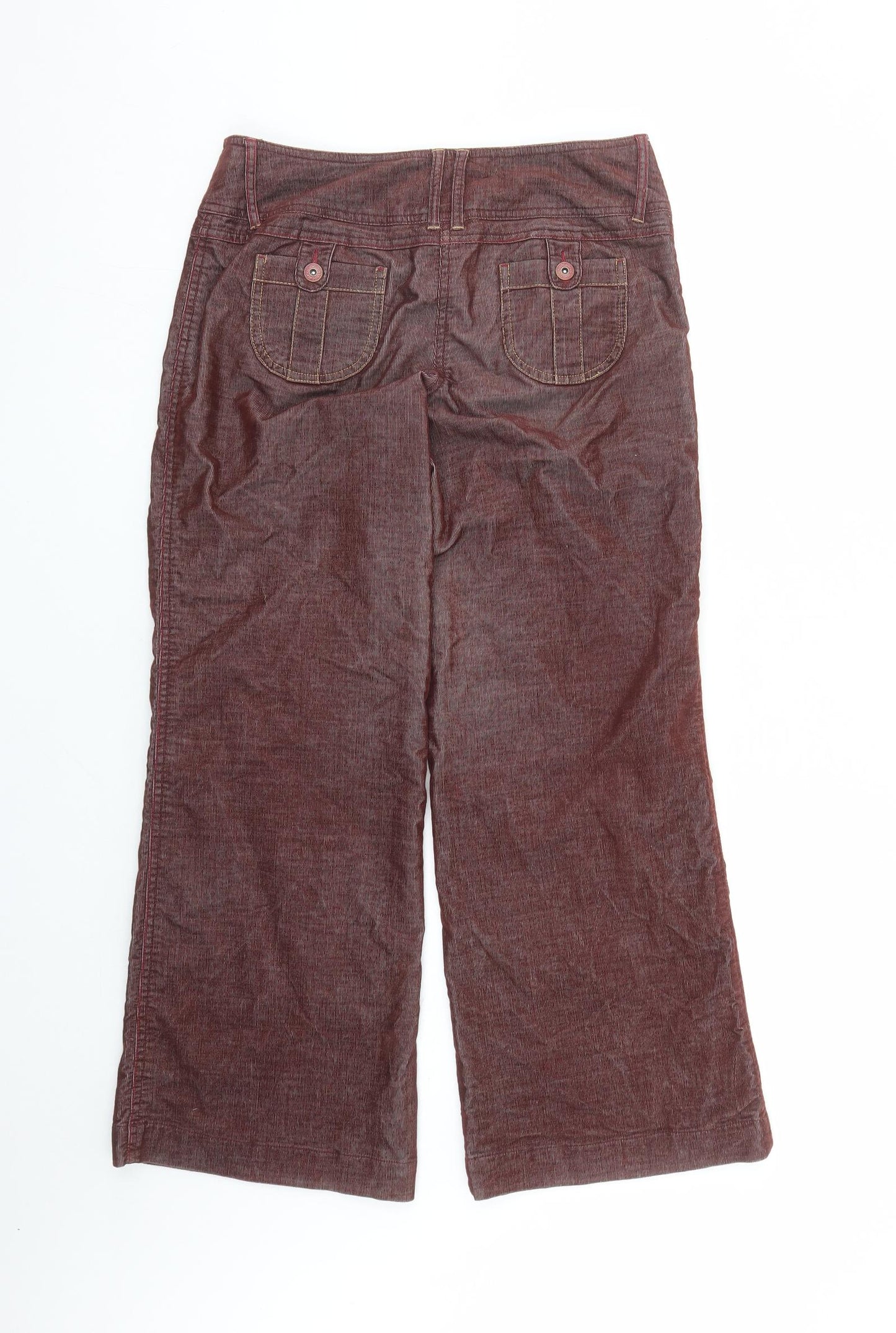NEXT Womens Red Cotton Trousers Size 6 L29 in Regular Zip