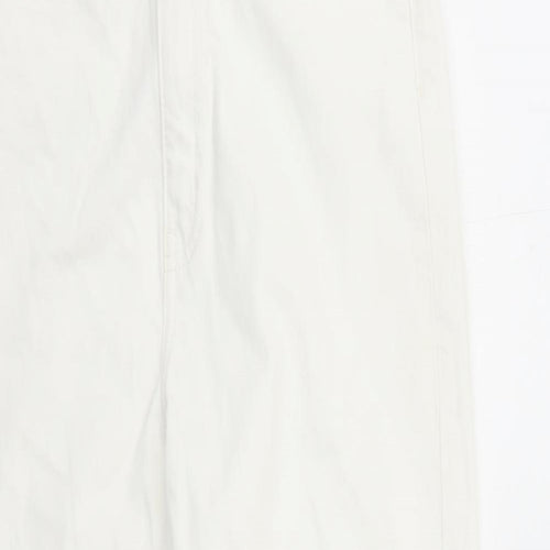 H&M Womens White Cotton Straight Jeans Size 10 L27 in Regular Zip