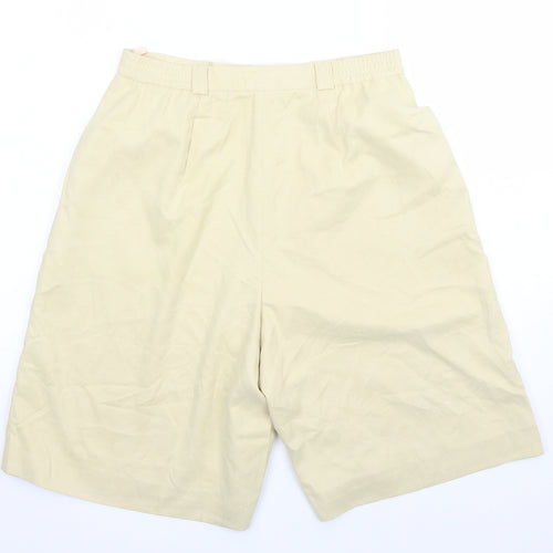 Neumann Womens Yellow Polyester Culotte Shorts Size 16 L8 in Regular Zip - Elasticated Waist