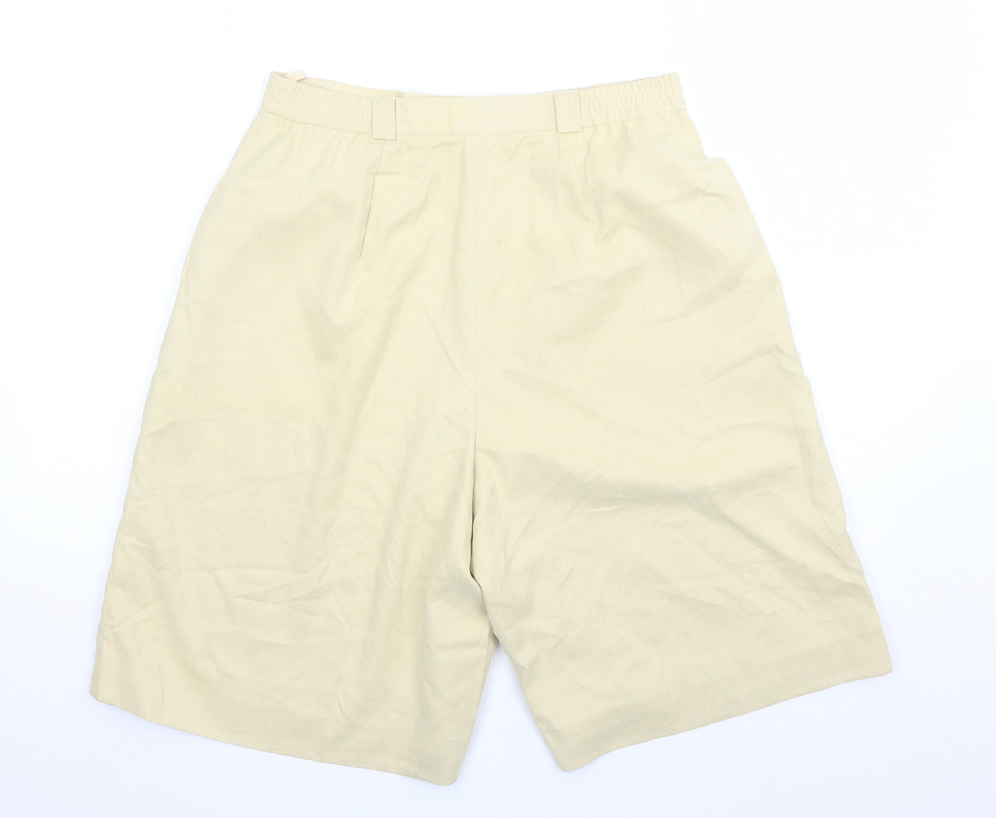 Neumann Womens Yellow Polyester Culotte Shorts Size 16 L8 in Regular Zip - Elasticated Waist