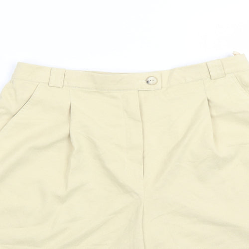 Neumann Womens Yellow Polyester Culotte Shorts Size 16 L8 in Regular Zip - Elasticated Waist