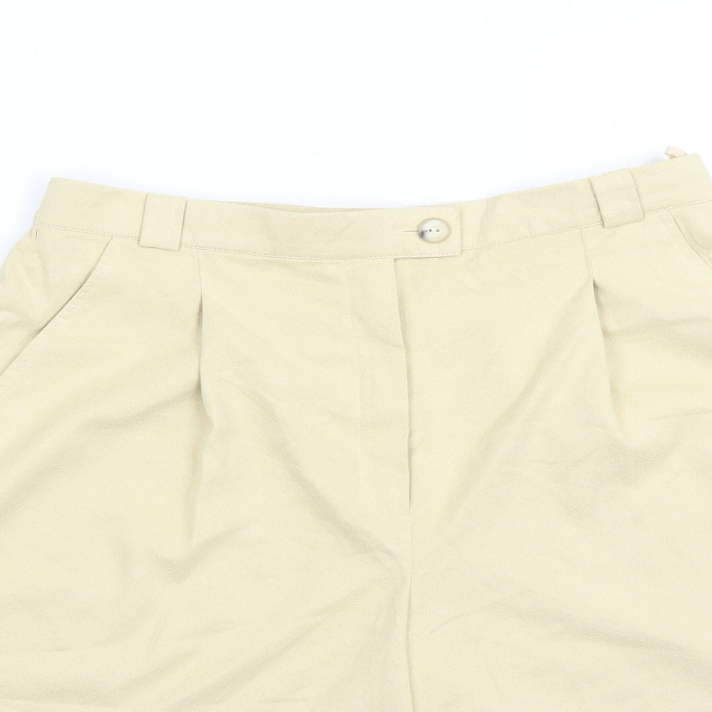 Neumann Womens Yellow Polyester Culotte Shorts Size 16 L8 in Regular Zip - Elasticated Waist