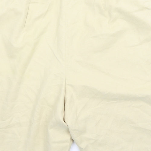 Neumann Womens Yellow Polyester Culotte Shorts Size 16 L8 in Regular Zip - Elasticated Waist