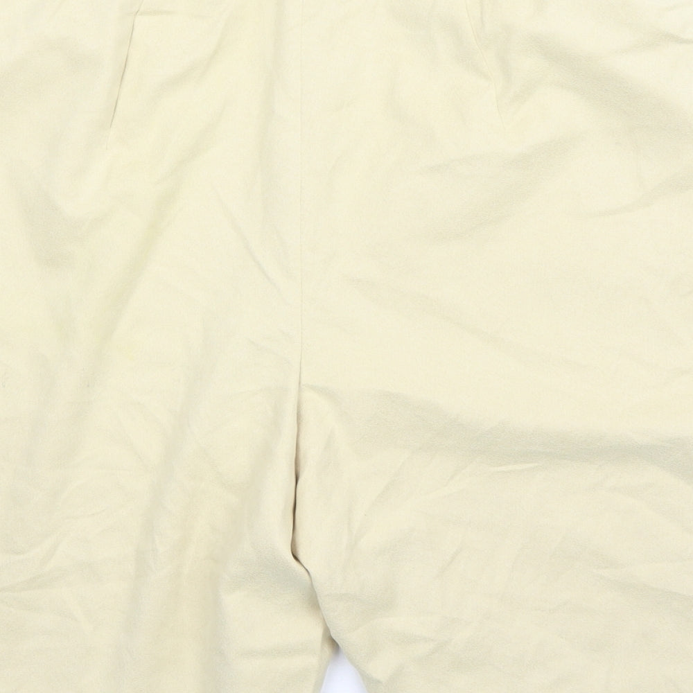 Neumann Womens Yellow Polyester Culotte Shorts Size 16 L8 in Regular Zip - Elasticated Waist