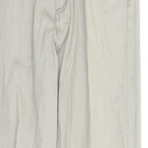Denim Originals Mens Beige Cotton Straight Jeans Size 32 in L29 in Regular Zip