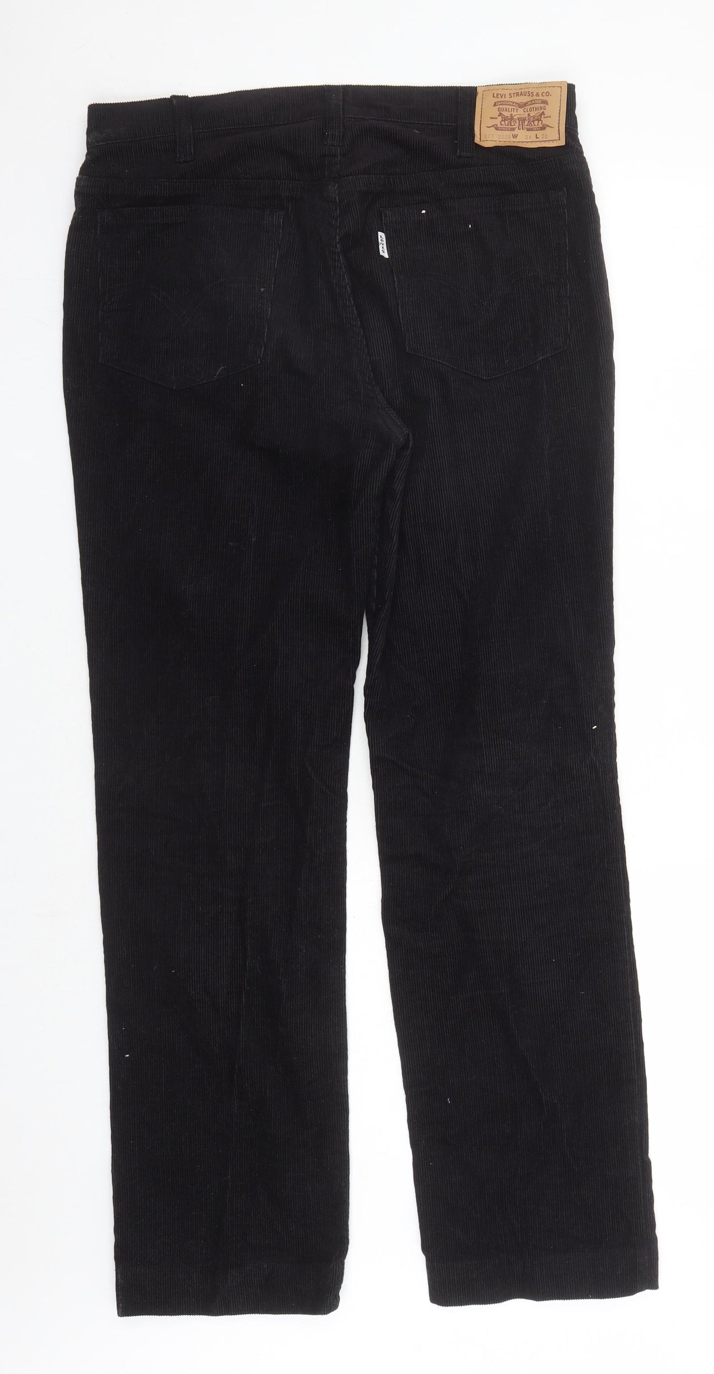 Levi's Mens Black Cotton Trousers Size 34 in L30 in Regular Zip