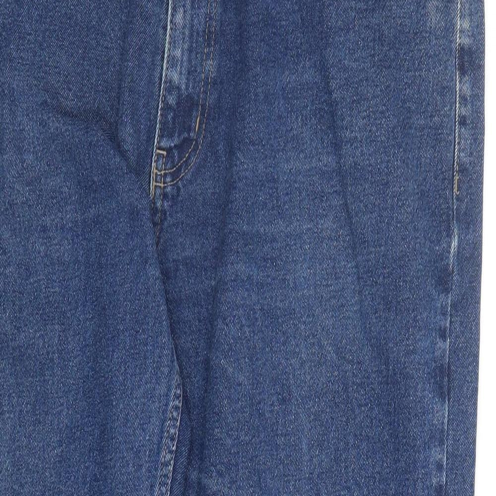 George Mens Blue Cotton Straight Jeans Size 38 in L31 in Regular Zip