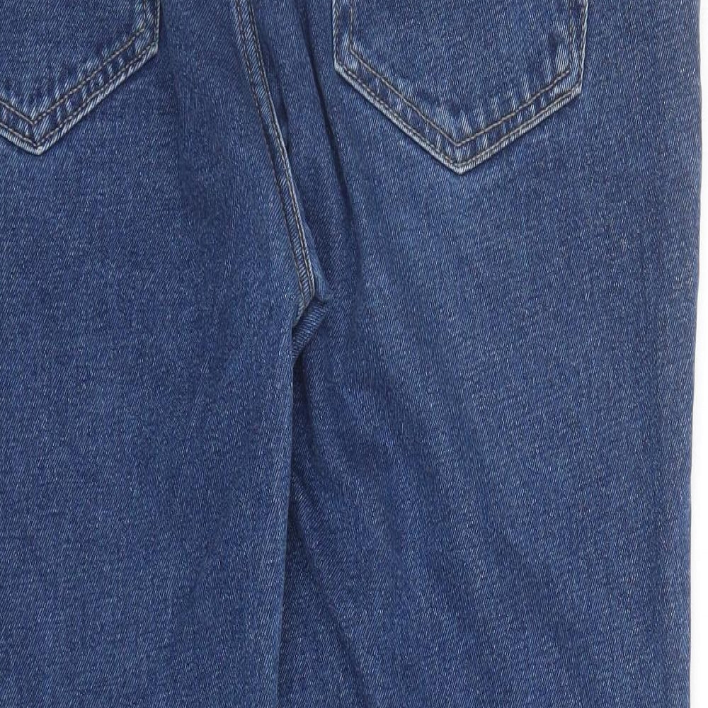 George Mens Blue Cotton Straight Jeans Size 38 in L31 in Regular Zip
