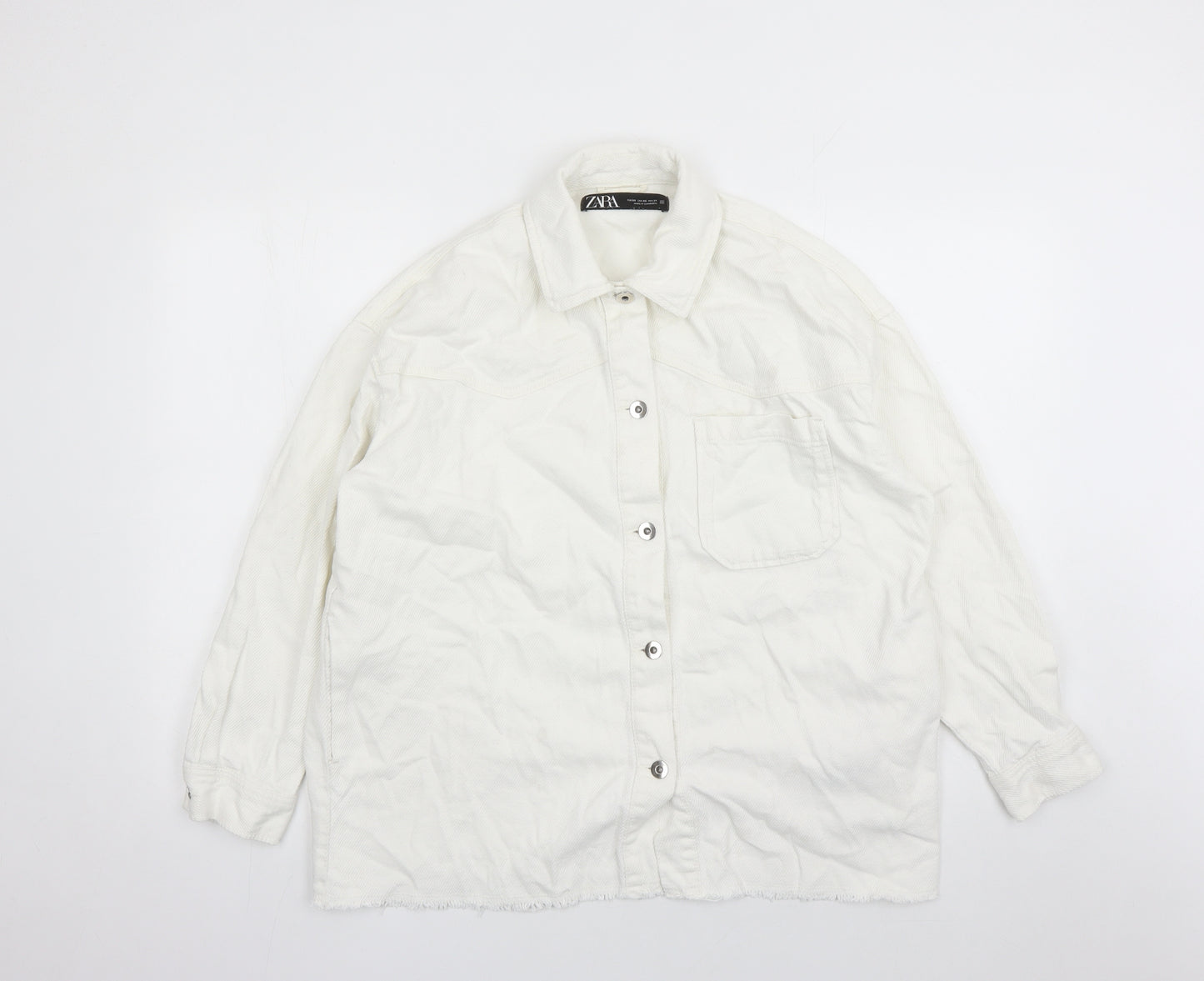 Zara Womens White Jacket Size XS Button