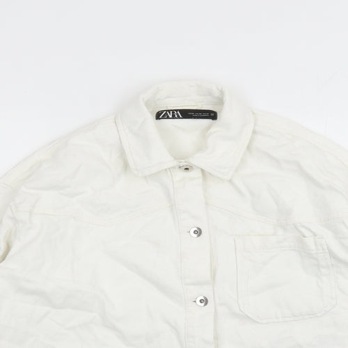 Zara Womens White Jacket Size XS Button