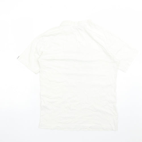 Zara Mens White Polyester T-Shirt Size S Crew Neck - Muhammad Ali