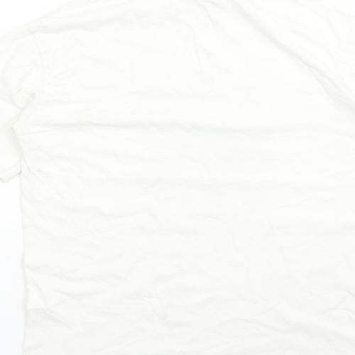 Zara Mens White Polyester T-Shirt Size S Crew Neck - Muhammad Ali