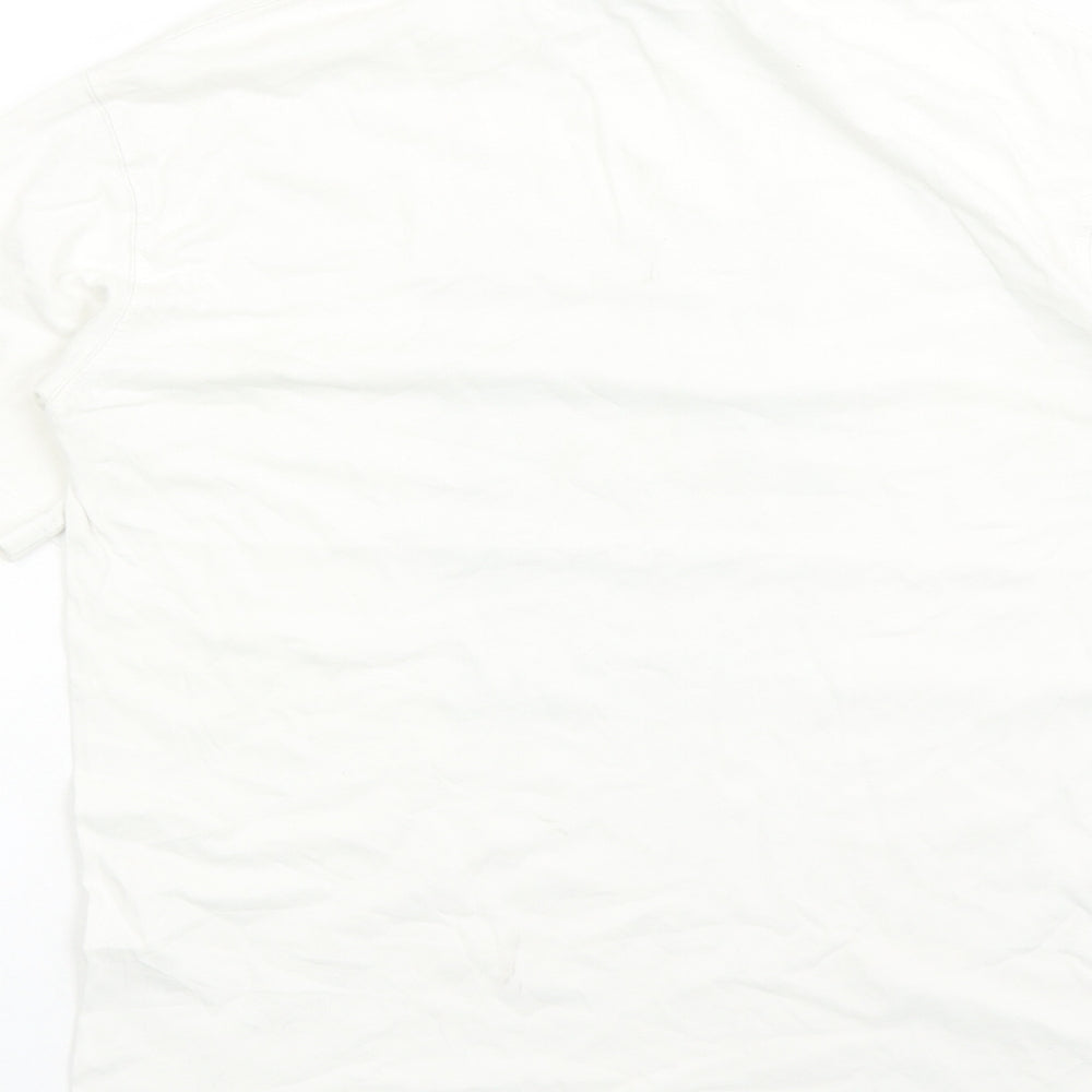 Zara Mens White Polyester T-Shirt Size S Crew Neck - Muhammad Ali