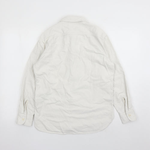 Uniqlo Mens White Cotton Button-Up Size S Collared Button